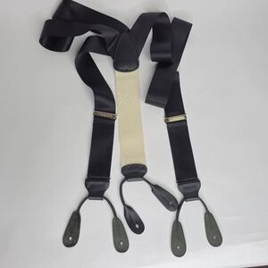 Trafalgar Black Cream Button Suspenders